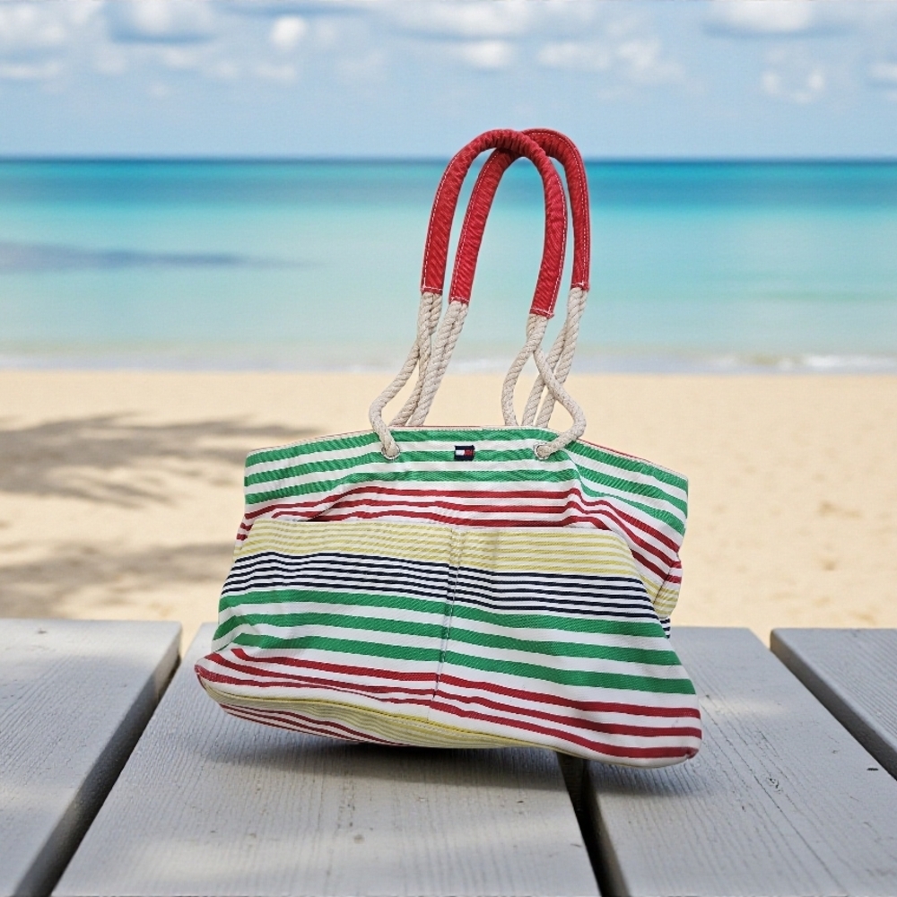 Striped Beach Tote Bag